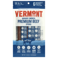 Vermont Smoke & Cure Hickory Smoked Premium Beef Sticks - 6 ct
