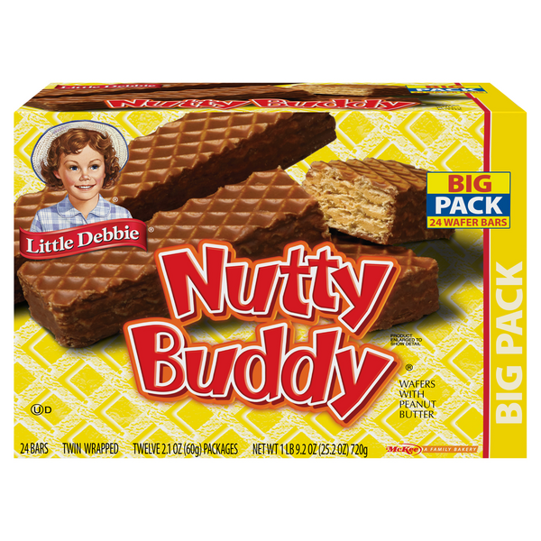 Save on Little Debbie Nutty Buddy Cookies Peanut Butter Big Pack 24