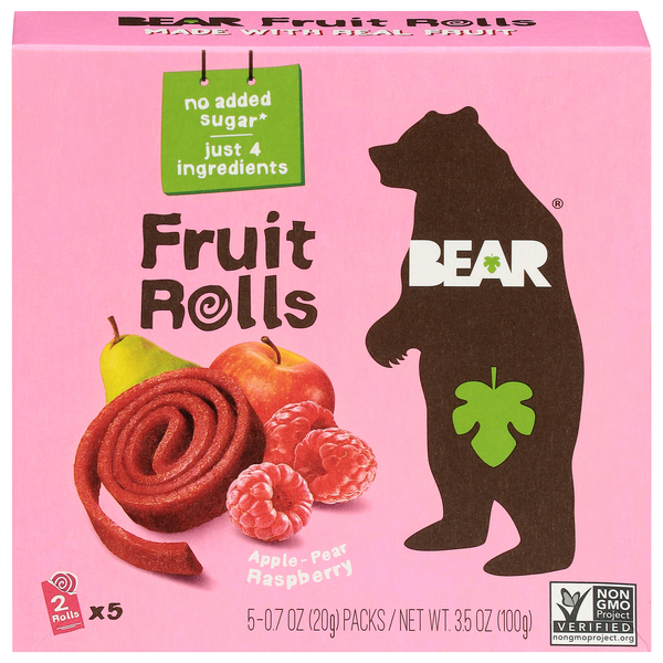 Bear Fruit Rolls Apple-Pear Raspberry - 5 ct