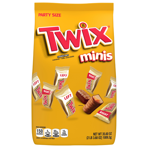 Twix Caramel & Milk Chocolate Candy Cookie Bars Minis Party Size