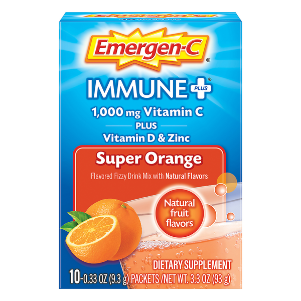 Save on EmergenC Immune+ Dietary Supplement Fizzy Drink Mix Super