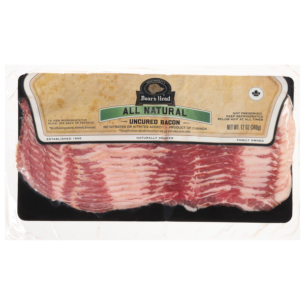 Boar's Head All Natural Naturally Smoked Uncured Bacon Sliced