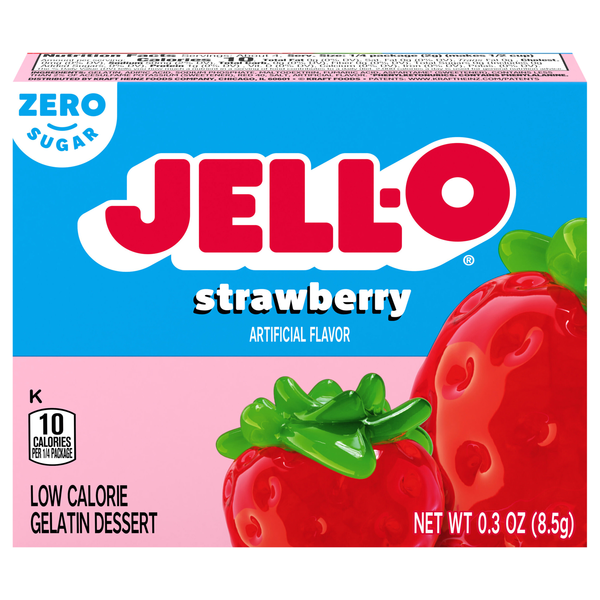 Jell-O Zero Sugar Strawberry Flavored Gelatin Dessert Mix