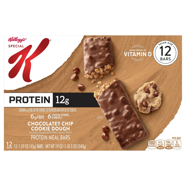 Special K Chocolatey Chip Cookie Dough 12g Protein Meal Bar - 12 ct