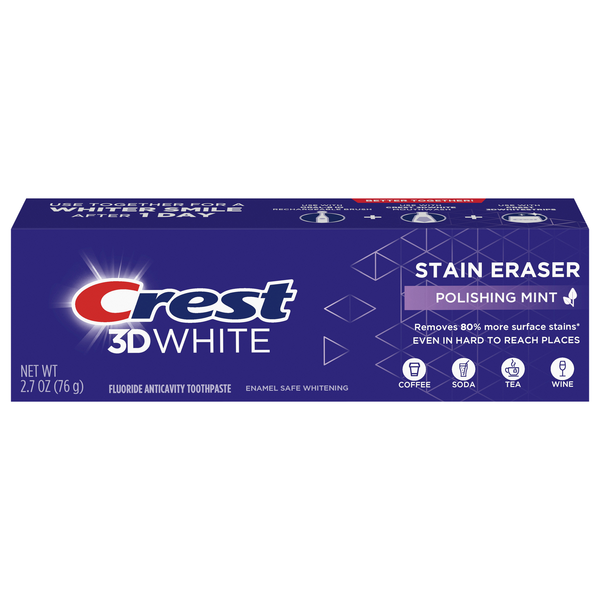 Crest 3D White Whitening Toothpaste Stain Eraser Polishing Mint