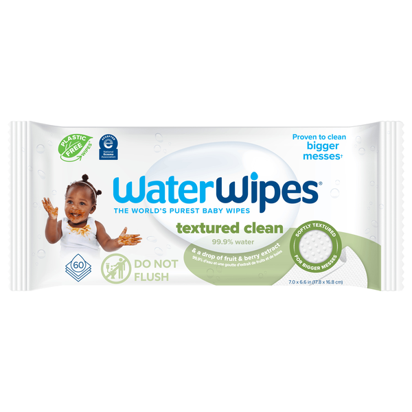thumbnail image 2 of WaterWipes Plastic-Free Baby Wipes - 99.9% Water Based, Hypoallergenic, 720 Count (12 Packs) 2 of 10