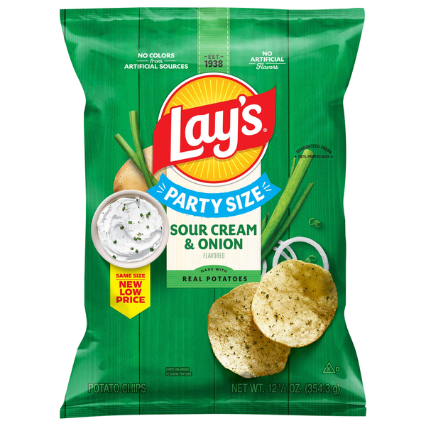 Lay's Sour Cream & Onion Potato Chips Party Size