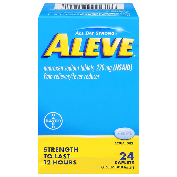 Aleve Naproxen Sodium Pain Reliever/Fever Reducer 220 mg Caplets