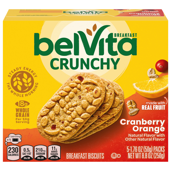 belVita Crunchy Cranberry Orange Breakfast Biscuits - 5 ct