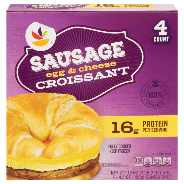 Giant Sausage Egg & Cheese Croissant Sandwiches - 4 ct Frozen