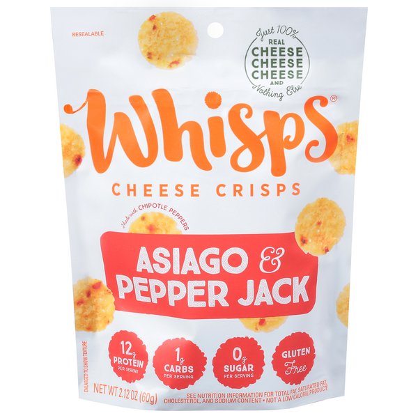 Save on Whisps Cheese Crisps Asiago & Pepper Jack Order Online Delivery MARTIN'S