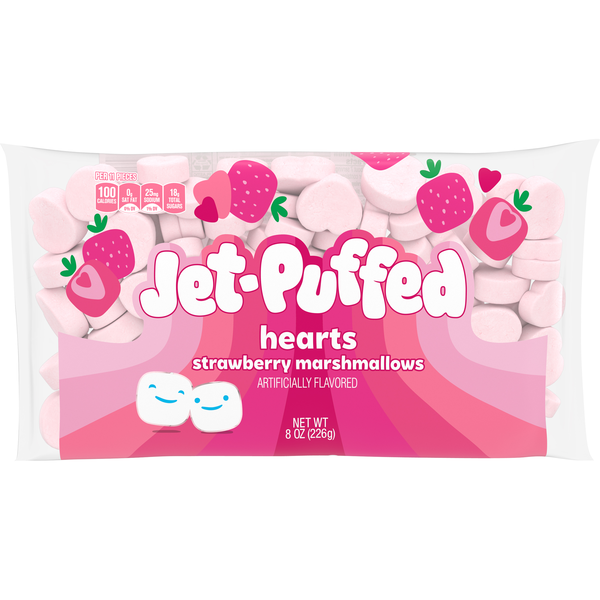 Jet-Puffed Hearts Strawberry Flavored Marshmallows