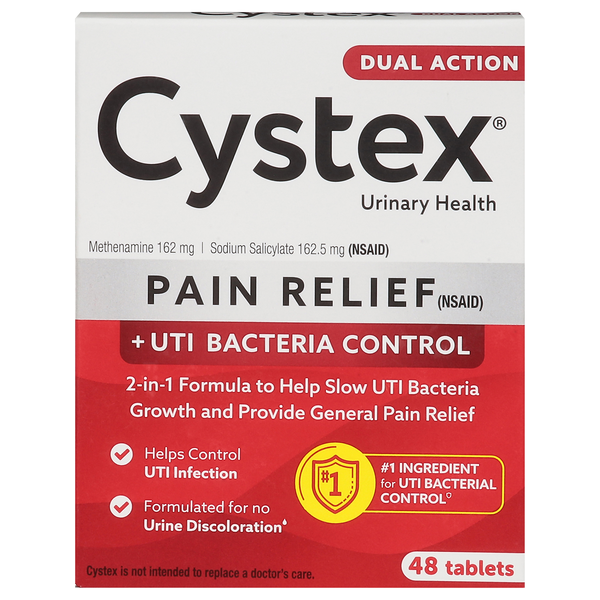 Cystex UTI Pain Relief + Bacterial Control Max Strength Tablets