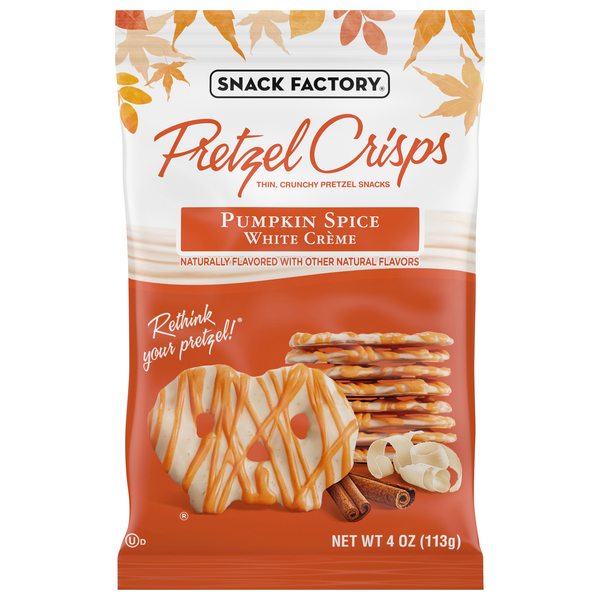 Save on Snack Factory Pumpkin Spice White Creme Pretzel Crisps Order