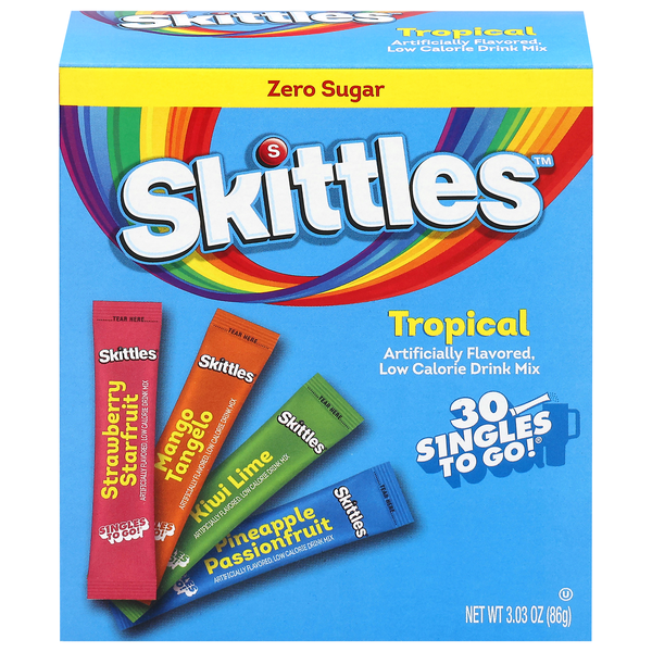 Skittles Singles-to-Go Drink Mix Tropical Variety - 30 ct