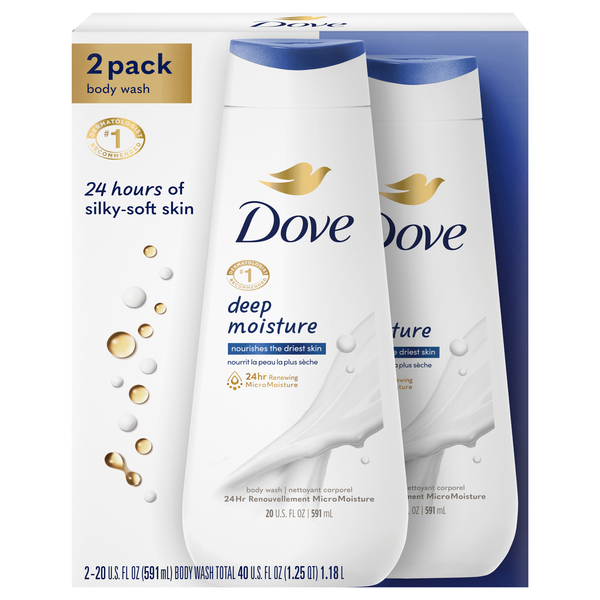 Dove Deep Moisture Body Wash 20 oz/2 ct