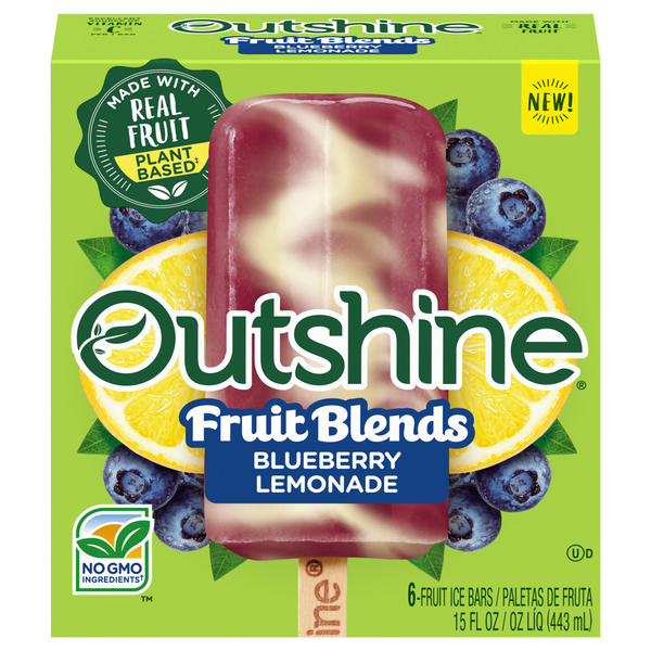 Outshine Fruit Blends Blueberry Lemonade Fruit Ice Bars - 6 ct