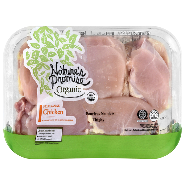 Nature's Promise Organic Boneless Skinless Free Range Chicken Thighs Fresh