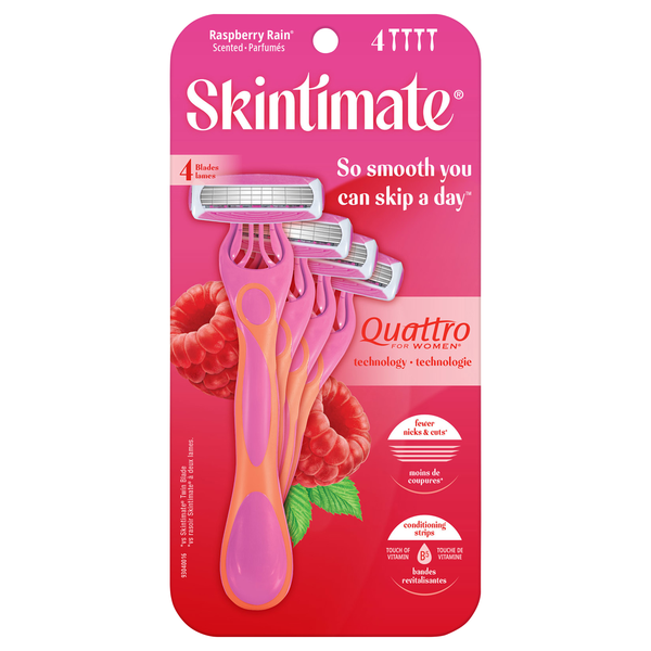 Skintimate Raspberry Rain 4 Blade Razors