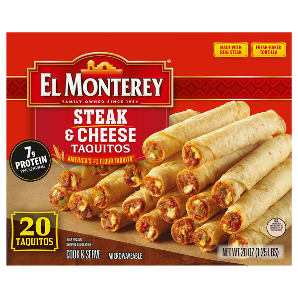 El Monterey Steak & Cheese Taquitos - 20 ct Frozen