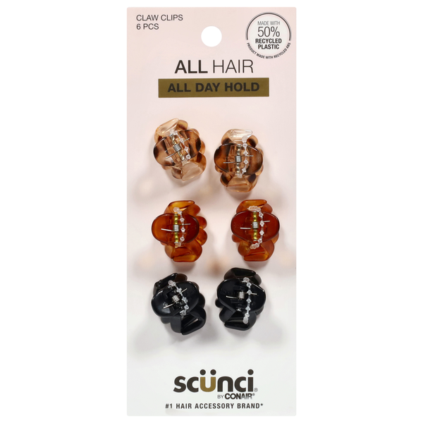 Scunci All Day Hold Claw Clips Assorted Colors