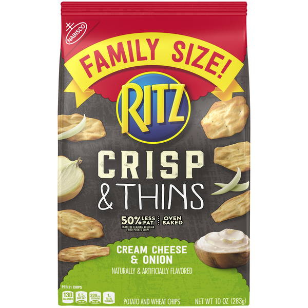 Save on Nabisco Ritz Crisp & Thins Potato & Wheat Chips Cream Cheese