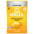 Halls Sugar Free Honey Lemon Menthol Cough & Throat Relief Drops