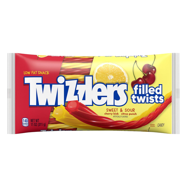 Twizzlers Filled Twists Sweet & Sour Licorice Candy