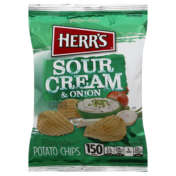 Herr's Sour Cream & Onion Ripple Potato Chips