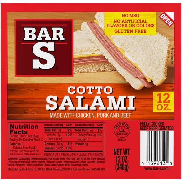 Save on BarS Cotto Salami Sliced Order Online Delivery GIANT