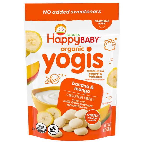 Happy Baby Organics Yogis Banana & Mango Yogurt & Fruit Snacks