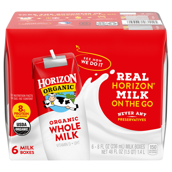 Horizon Organic Vitamin D Whole Milk - 6 pk Shelf Stable
