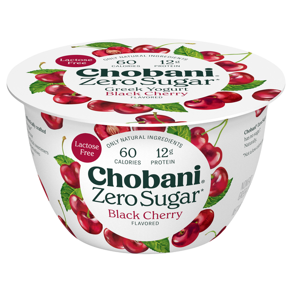 Chobani Zero Sugar Non Fat Black Cherry Greek Yogurt Cup