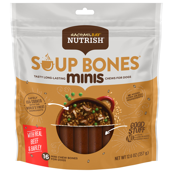 Rachael Ray Nutrish Soup Bones Minis Beef & Barley Dog Chews - 16 ct