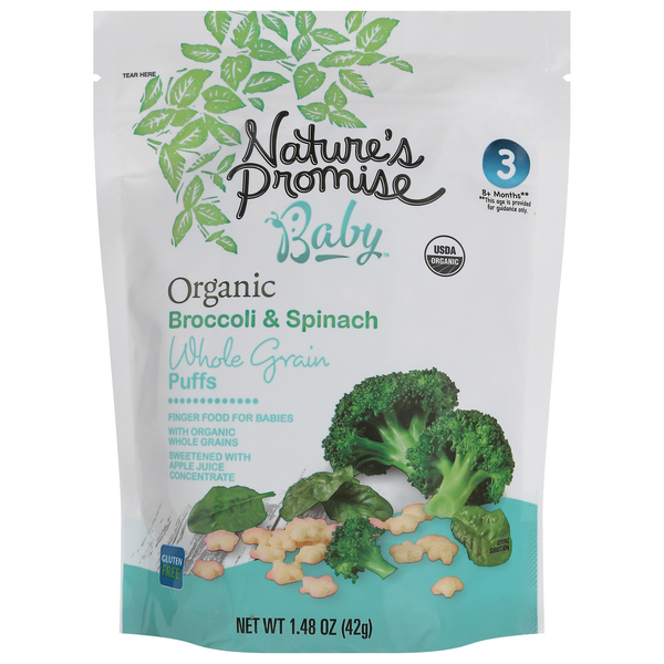 Nature's Promise Organic Baby Stage 3 Broccoli & Spinach Whole Grain Puffs