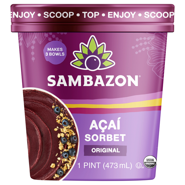 Sambazon Organic Dairy Free Original Acai Berry Sorbet