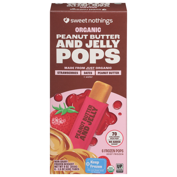 Sweet Nothings Organic Peanut Butter & Jelly Pops - 6 ct Frozen
