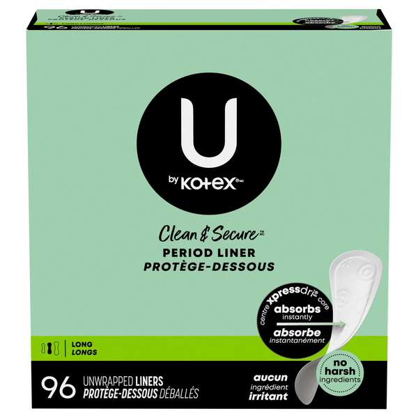 U by Kotex Clean & Secure Unscented Long Liners