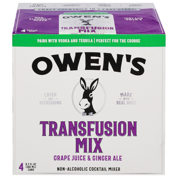Owen's Transfusion Mix Non-Alcoholic Cocktail Mixer - 4 pk
