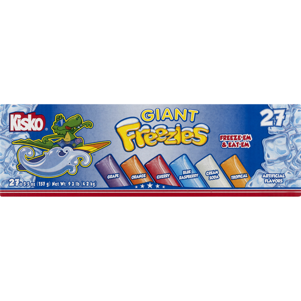 Kisko Assorted Flavors Giant Freezies - 27 ct
