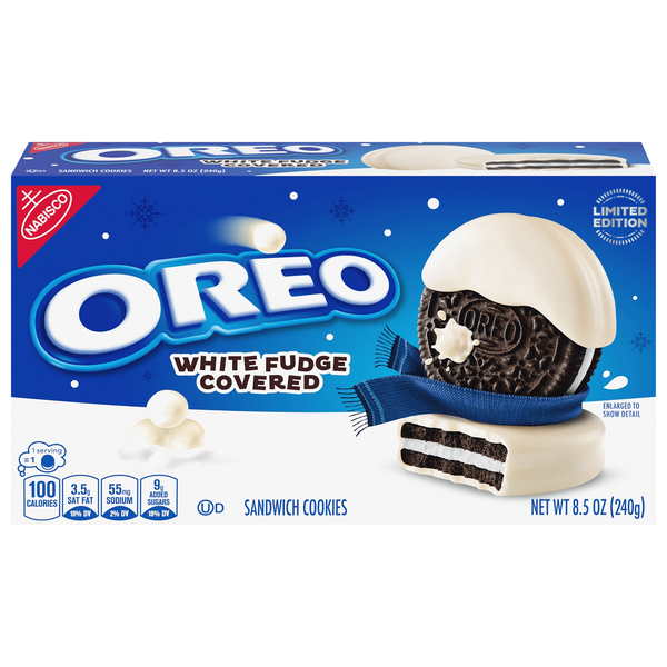 OREO Limited White Fudge Covered Chocolate Sandwich Cookies