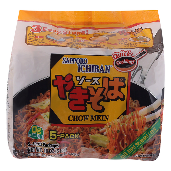 Sapporo Ichiban Chow Mein Noodles - 5 ct