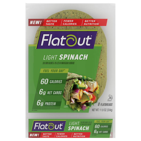 Save on Flatout Light Spinach Flatbread Wraps 8 ct Order Online Delivery GIANT