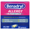 Benadryl Allergy Relief Liqui-Gels Antihistamine Dye Free Capsules