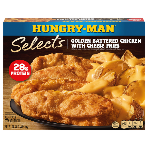 Hungry-Man Selects Golden Battered Chicken w/Cheese Fries Frozen Meal