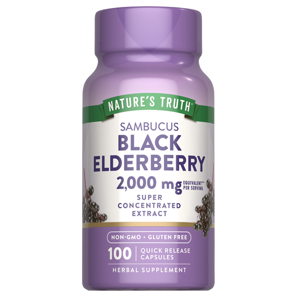 Nature's Truth Gluten Free Sambucus Black Elderberry 2000 mg Capsules