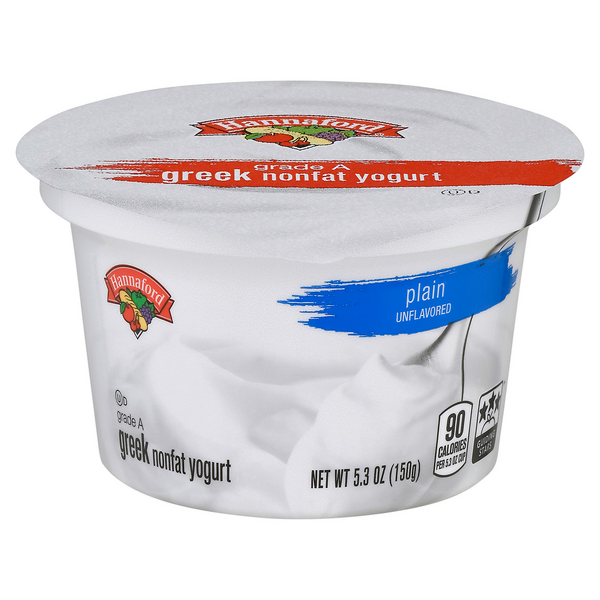 Hannaford Non Fat Plain Greek Yogurt Cup