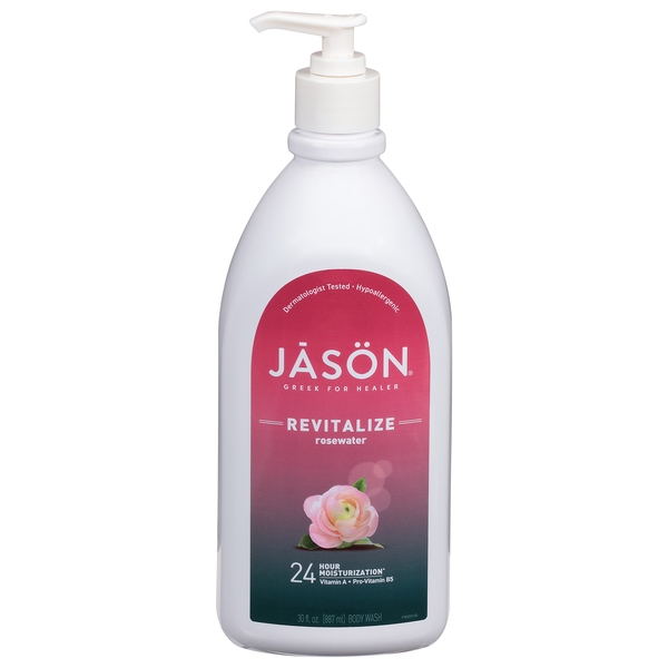 JASON Invigorating Rosewater Body Wash Pump
