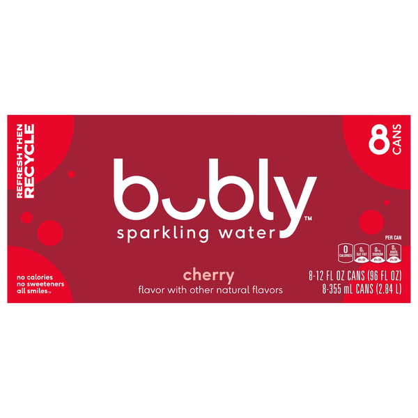 bubly Cherry Sparkling Water - 8 pk