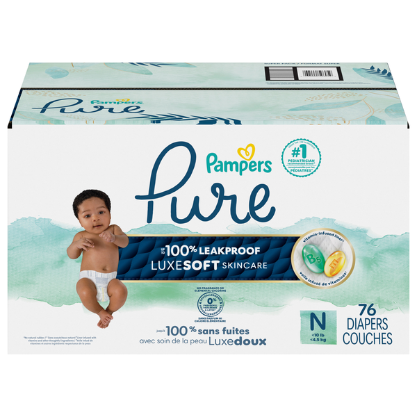 Pampers Pure Protection Newborn Baby Diapers Up to 10 lb